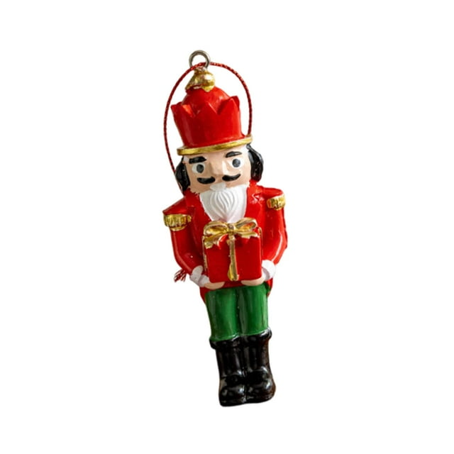 segolike Ornement Casse-Noisette de Noël Statue Décorative en Résine pour Table Maison Fête Cadeau Rouge