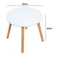 thumbnail image 6 of mwptoo Dining Table White Modern Round Table with Wood Legs for Kitchen Living Room Leisure Coffee Table, 6 of 8