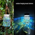 thumbnail image 2 of Mosaic Lights Solar Outdoor Hanging Lanterns, Garden Decor Christmas Gifts for Women Mom Grandma Halloween Decor Lights, Outdoor Waterproof Lights, Garden,Patio,Pathway & Yard Decor, 2 of 7
