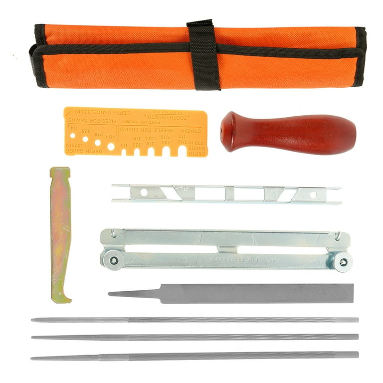 Buy Chainsaw Sharpener File Kit – Flat, 532, 316, 732 Inch Round Files Depth Gauge Tool Filing Guide Wood Handle Bright Red Pouch For Sharpening Ch