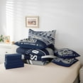 thumbnail image 5 of Feelyou American Sports Bedding Comforter Set 7-Piece, Steel Blue Grey King Bedding Sets, Rugby Football Soccer Bed Sheets, Microfiber Room Decor, 5 of 7