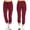Wine, variant on Women's Solid Color Casual Elastic Waist String Side Pocket Pencil Pants, Slim Fit Trousers with Functional Pockets, Office and Casual Wear,Black S
