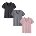 thumbnail image 5 of Womens V Neck Short Sleeve T Shirts Summer Tops 2026 Casual Loose Tees Trending Now S-3XL, 5 of 9