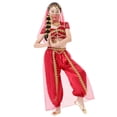 thumbnail image 1 of TZEWGL 2 Piece Belly Dancing Dance Top And Pants Sets For Child Performance Wear For Kids size 6-7T, 1 of 3