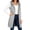 Gray, variant on Fnooota Women Hooded Zip Up Vests, Mid Length Lightweight Sleeveless Casual Sweatshirt Outerwear with Pockets Gray Size L