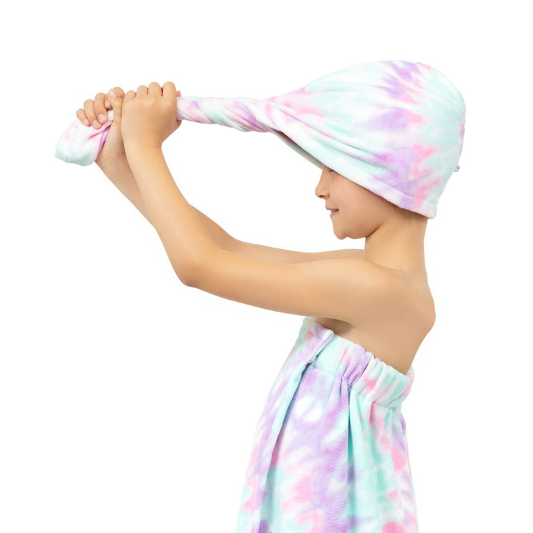 JoJo Siwa 2 Piece Bath Towel Cloth Set Purple Unicorn Rainbow New