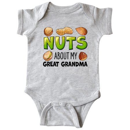 

Inktastic Nuts About My Great Grandma Peanut Almond Pistachio Gift Baby Boy or Baby Girl Bodysuit
