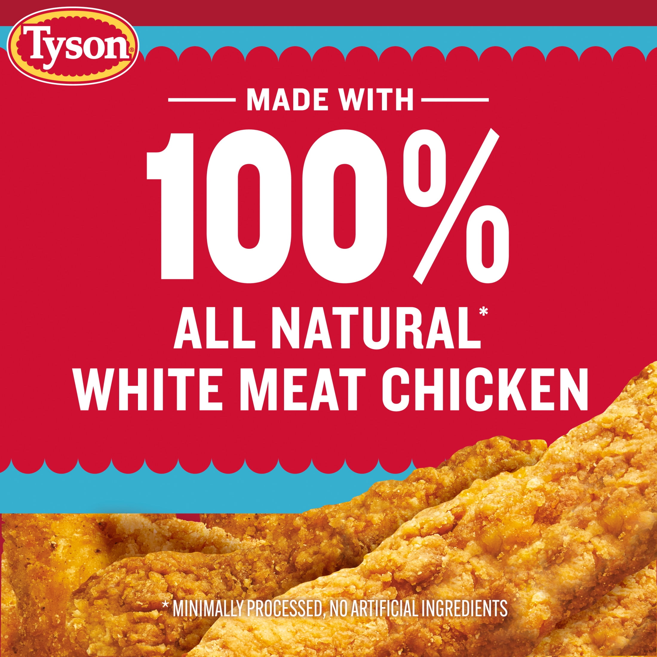 Tyson Frozen Crispy Chicken Breast Strips, 25 oz, 13g Protein per Serving (Fully Cooked)