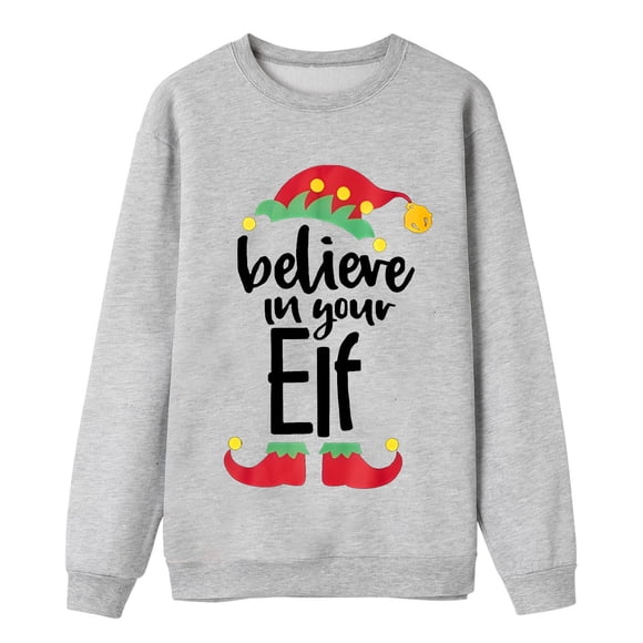 AWZXDE Christmas Pajamas Pajama Pants Christmas Family Christmas Story Letter Printed Long Sleeve Round Neck Hoodie Women,M