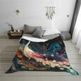 thumbnail image 6 of KLL Abstract Peacock Painting Print Fleece Throw Blanket, Horizontal Fleece Bedding Cute Soft Blankets Comfy Fleece Flannel Plush Home Decor for Couch & Bed -60"x50", 6 of 9