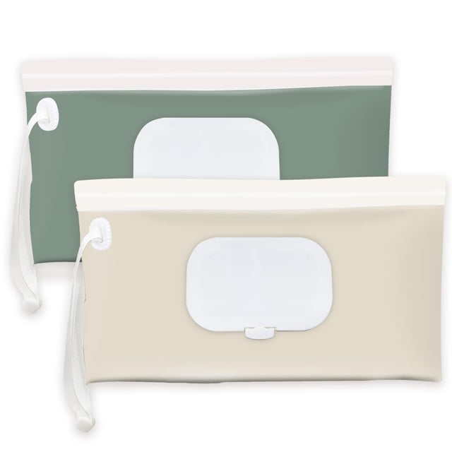 Dispensador portátil recargable de toallitas para bebé Cephira, verde