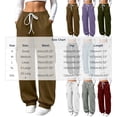thumbnail image 4 of Dzrciro Cargo Pants for Women, Drawstring Elastic Waist Trousers with Side Pockets, Lightweight Athletic Baggy Pants S-2XL, 4 of 7