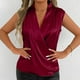 thumbnail image 5 of Camiseta sin mangas con cuello en V para mujer - Escote con volantes, tejido ligero, primavera/verano - Tallas S-XL, ropa informal/de fiesta, 5 of 8