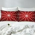 thumbnail image 4 of Erosebridal Red White Spider Web Bed Sheets Set Queen Size, Happy Halloween Bedding Sets Queen Size 4pcs, 4 of 7