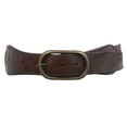 thumbnail image 1 of 2" Wide High Waist Braided Woven Full Grain Tapered Oval Leather Belt, 1 of 4