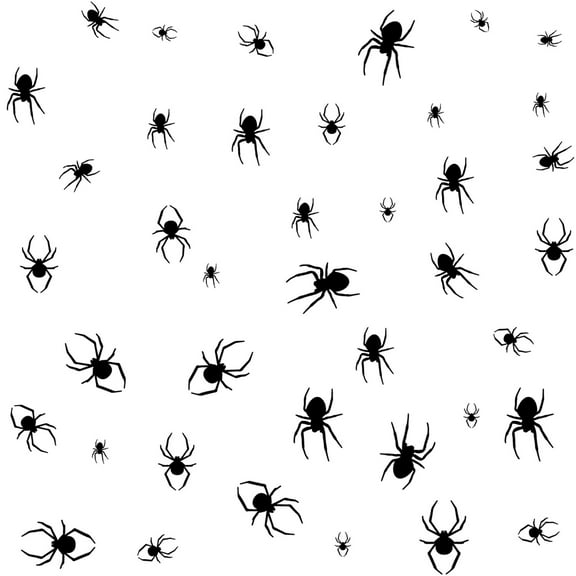 Halloween Spiders Vinyl Wall Decal - 40 Pack Set - Halloween Vinyl Decal Wall Decoration - Spooky Halloween Spider Stickers