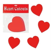 Club Pack of 240 Red Valentine Heart Cutout Decorations 4"