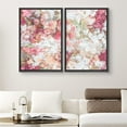 thumbnail image 2 of IDEA4WALL Framed Canvas Print Wall Art Set Vibrant Pink Rose Flower Bouquet Abstract Retro Art Decorative Contemporary Pastel Floral Artwork for Living Room, Bedroom, Office - Black 16"x24"x2, 2 of 5