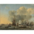 thumbnail image 3 of Reinier Nooms 18x15 Black Modern Framed Museum Art Print Titled - The Caulking of Ships at the Bothuisje on Het Ij in Amsterdam (1650 - 1668), 3 of 5
