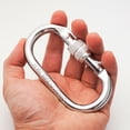 thumbnail image 5 of Heavy Duty Climbing O Carabiners 2-Pack Breaking Strength 11KN Durable Spring Hooks Karabiners for Rigging, 5 of 9