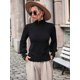thumbnail image 4 of Suéteres de Otoño e Invierno para Mujer, Jerseys de Punto con Mangas Farol, Suéteres Tipo Top Negro XL, 4 of 10