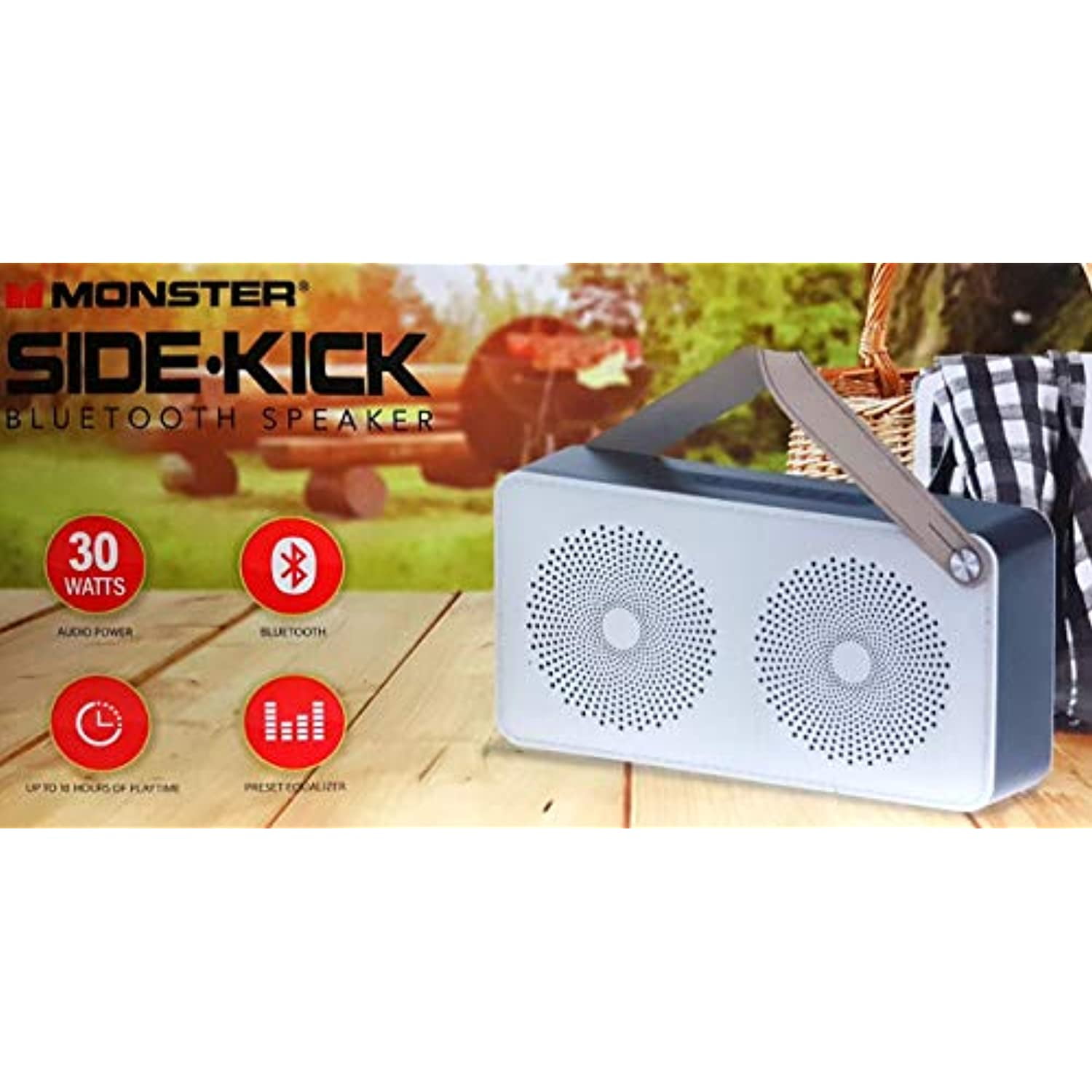 monster Side Kick Portable Speaker 30 watts with preset | Walmart