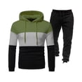 thumbnail image 2 of VBTAPA Men's Jogging Tracksuit 2 Piece Athletic Outfits Color Block Hoodie Sweatsuit Slim Fit Hooded Sweatshirt Drawstring Sweatpants Casual Sports Suit Sets with Pockets Army Green XL, 2 of 3