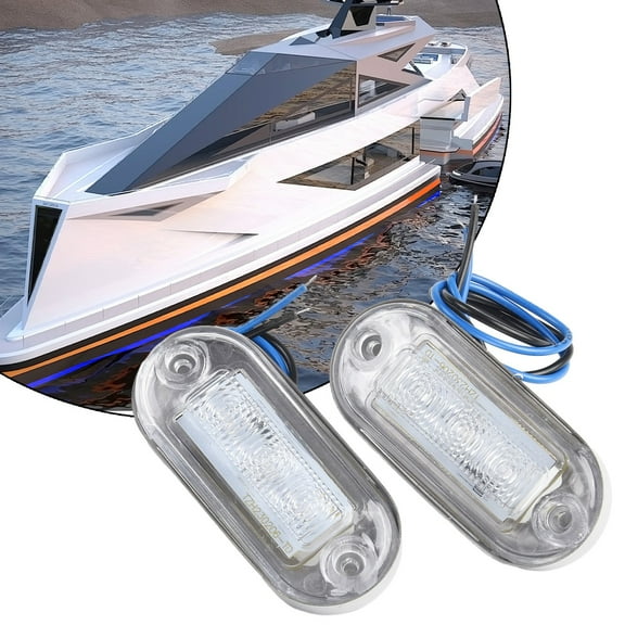 DAMIFU 2Pcs Marine Boat Transom Led Stern Light Cold White Led Tail Lamp Yacht Accessories Led Courtesy Lights