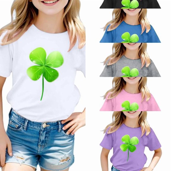 Girls Short Sleeve Printed T Shirts Kids Child Tops Fans Present Girls' T-Shirts Summer Casual Tee