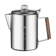 thumbnail image 1 of 2X Percolateurs à Café pour Camping, Percolateur Cafetière en Acier Inoxydable Camping Extérieur 9 Tasses, 1 of 4