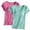 Hot Pink, variant on Nmnitkp 2PC Basic Tops for Woman Short Sleeve Pajamas Solid Color Round Tie Breast Pad Breathable and Comfortable Sleepwear With Built In Bra Home Wear Short Sleeve Plus Size Sleepwear