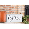 thumbnail image 3 of Gather Mint Border Black Script 20 x 10 Wood Wall Sign Plaque, 3 of 4