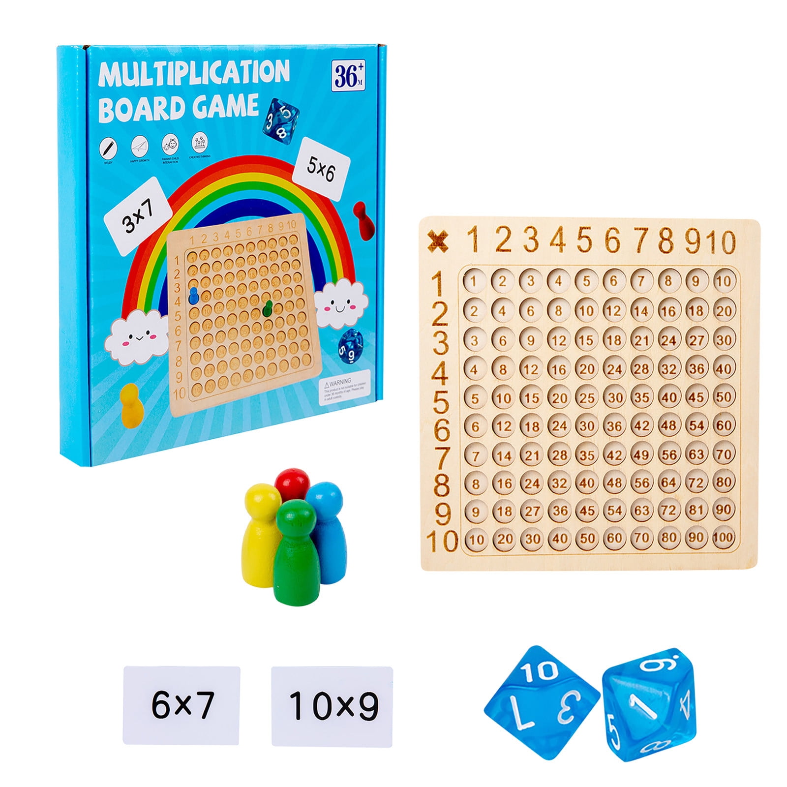 Lolmot Wooden Math Multiplication Board Montessori Childrens Counting ...