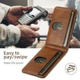 thumbnail image 3 of ELEHOLD Case for iPhone 15 Pro,2 in 1 Detachable Magnetic Leather Wallet Case with Card Holder Kickstand,Brown, 3 of 7