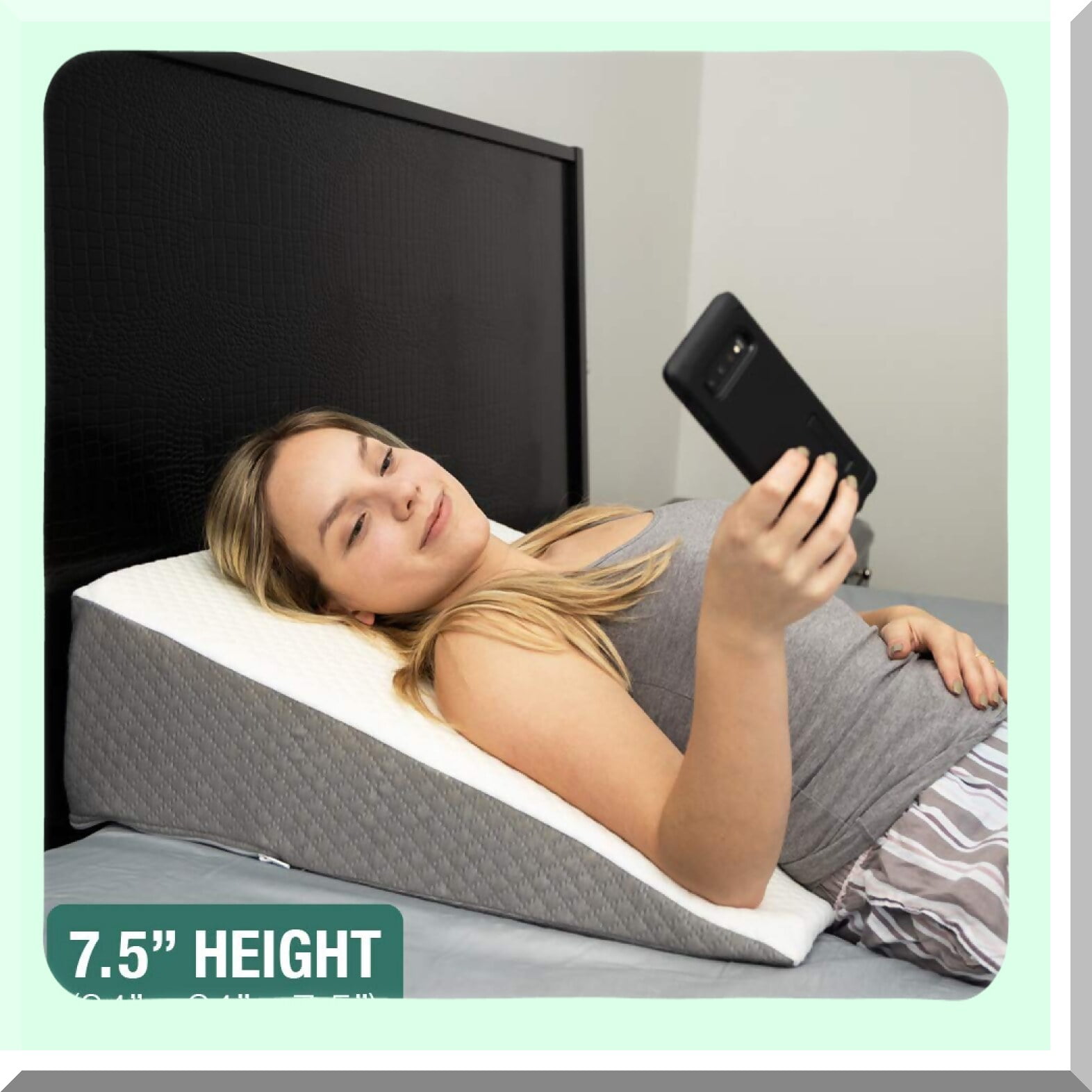 MemoryFoam Comfort Wedge Pillow Chic Jacquard Cover for Sleeping Acid Reflux Heartburn GERD Relief Bed Wedge Support Comfort Walmart