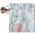 thumbnail image 5 of Kitchen Curtains Valance and Tiers 3 Piece Set, Ocean Nautical Marine Life Ocean Theme Coral Jellyfish Starfish Short Curtain Rod Pocket Tier Valance for Cafe Laundry Room Bathroom 36-Inch Tier Set, 5 of 6