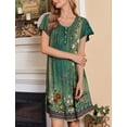 thumbnail image 5 of Ekouaer 2 Pack House Dresses for Women with Pockets Short Sleeve Moomoo Nightgown Plus Size Mumu Dress Floral Lounge Dress, 5 of 6