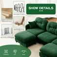 thumbnail image 5 of 140" Cloud Couch, Sectional Couches for Living Room, Green Modern Modular U-Shaped Sofa with Ottoman, Soft Chenille, Tufted Back, Easy Install, 5 of 21
