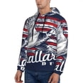 thumbnail image 3 of Kdxio Mallard Duck With American Flag Print Mens Casual Hooded Collar Drawstring Hoodies Pullover Sweatshirts Casual Long Sleeve Shirts-4X-Large, 3 of 7