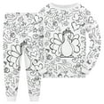 thumbnail image 3 of DHFJKG Kids Thanksgiving DIY Hand Painted Set Winter Outfits Cartoon Doodle Print Long Sleeve Top Ankle-Tied Pants For Boys Girls 2 Piece Sets For Kids Family Matching Festive Lovely Outfit, 3 of 7