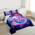 thumbnail image 3 of jejeloiu Kawaii Axolotl Twin Comforter Sets,Galaxy Starry Sky Bedding Set For Girls Women Reversible 2-Piece, 3 of 8