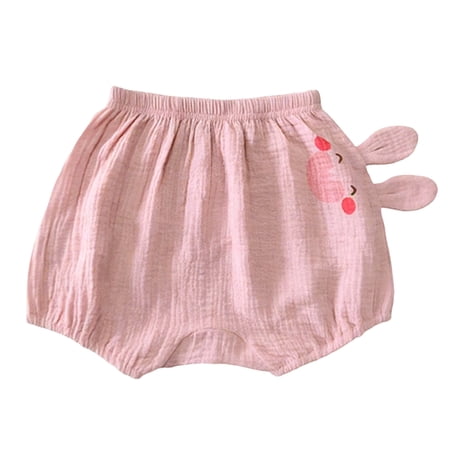 YDFCWXW Baby Bloomers Unisex Baby Girls Boys Cotton Linen Blend Shorts (Pink 2-3 Years)