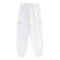 thumbnail image 6 of Dagegui Men's Cotton Linen Cargo Pants Summer Elastic Waist Drawstring Jogger Pant Loose Fit Stretch Bottom Tapered Trouser with Pockets White,M, 6 of 9