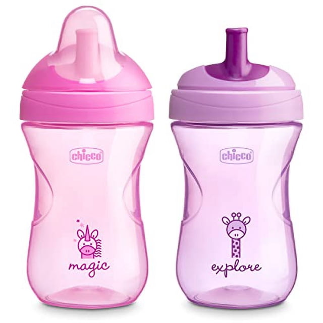 Entrenador de Pajita Deportiva de 9 oz de Chicco con Pajita Semifirme Resistente a Mordeduras