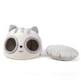 thumbnail image 4 of Large Grey Semi-Enclosed Cat Cave Bed with Removable Mat - Premium Short Plush & High-Density Sponge, Anti-Slip Silicone Bottom, Ideal for Cats, Puppies, Rabbits, Guinea Pigs Up to 8 Pounds, 4 of 6