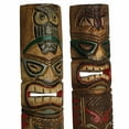 thumbnail image 2 of Zeckos Hand Carved Wood Tiki Mask Bat Owl Totem Wall Decor Set of 2, 2 of 8