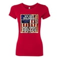thumbnail image 3 of By His Blood We Are Healed Inspirational/Christian Womens Slim Fit Junior Tee, Red, Large, 3 of 5
