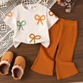 thumbnail image 2 of Rotm Toddler Baby Girl Clothes Sleeveless Summer Outfit Smocked Strap Camisole Linen Pants Prety Spring Clothing Set Coffee,6-9 Months, 2 of 7