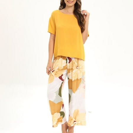 

Njoeus Women s Round- Neck Pajamas Long Sleeve Household Sets