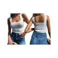 thumbnail image 2 of Raccmtaty Women Cami Tops Camisoles Solid Color Sleeveless Backless Knit Tank Tops Summer Vests Tops Streetwear, 2 of 8